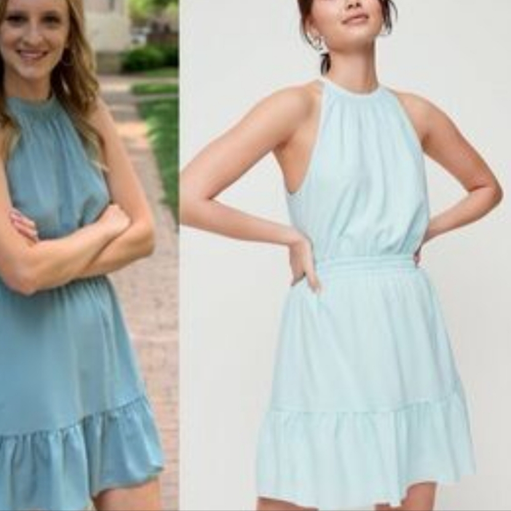 Wilfred Sky Blue Genuine Silk Dress Size Xs